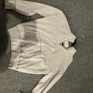 Hollister Light Gray Oversized Quarter-Zip